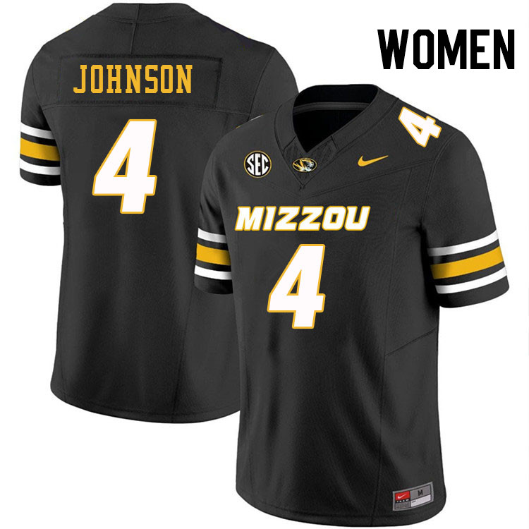 Women #4 Tre'Vez Johnson Missouri Tigers College Football Jerseys Stitched-Black